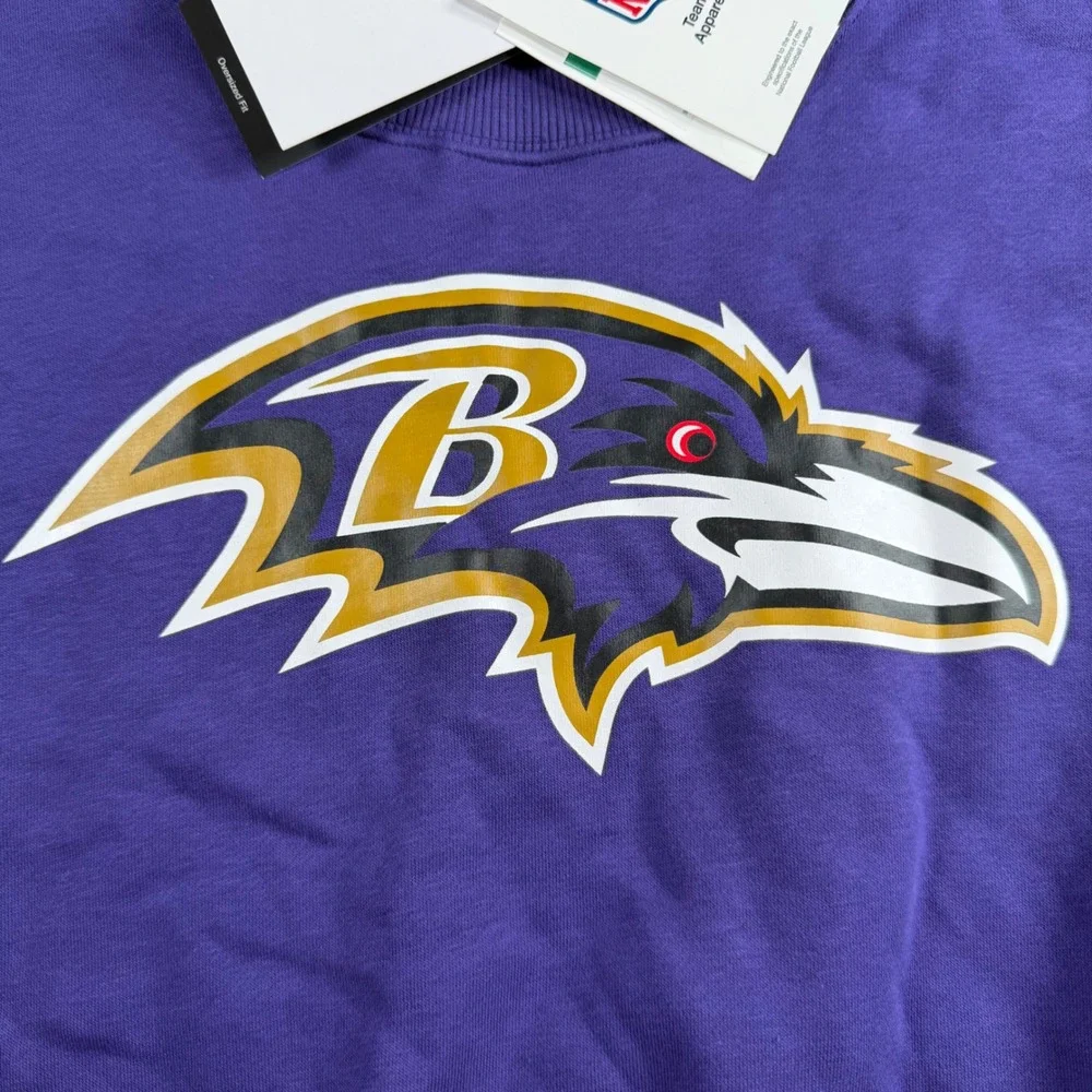 Nike Baltimore Ravens Women XL Colorblock Cropped oversized Sweatshirt sporty